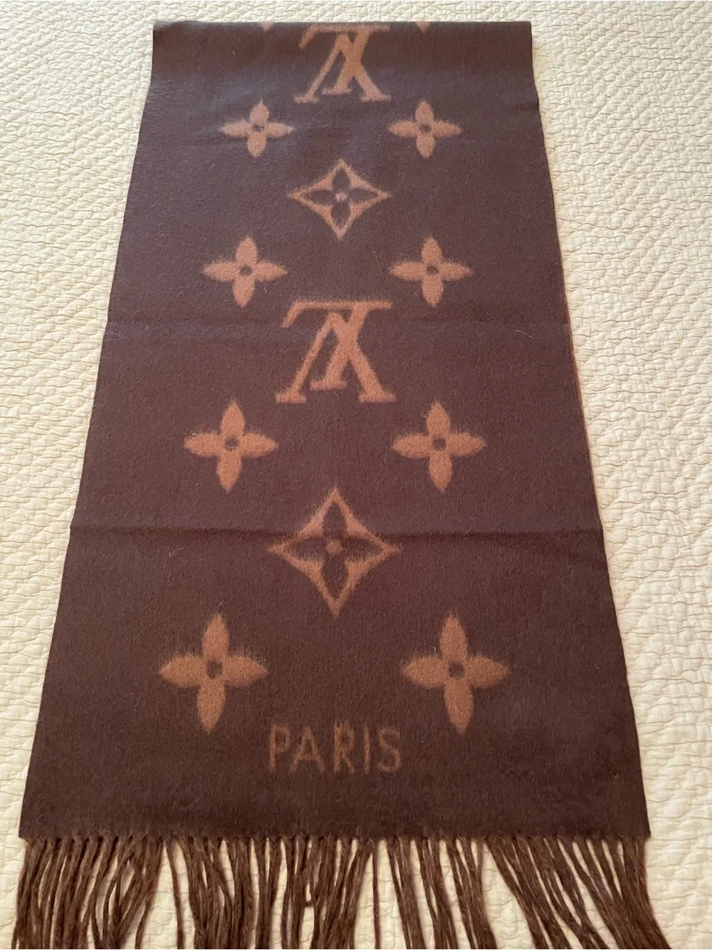 Louis Vuitton Brown and Tan scarf
